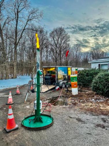 flaring of abandoned well