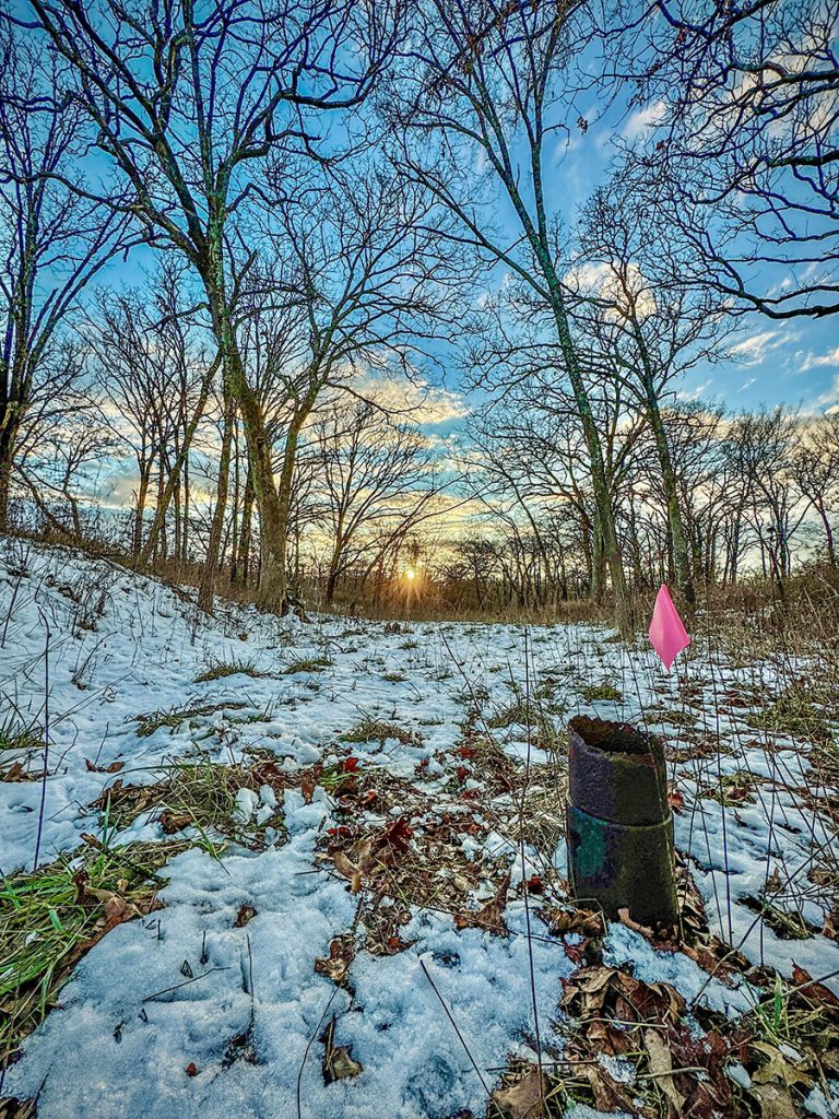 Abandoned well thats leaking methane gas, a leading climate change gas.