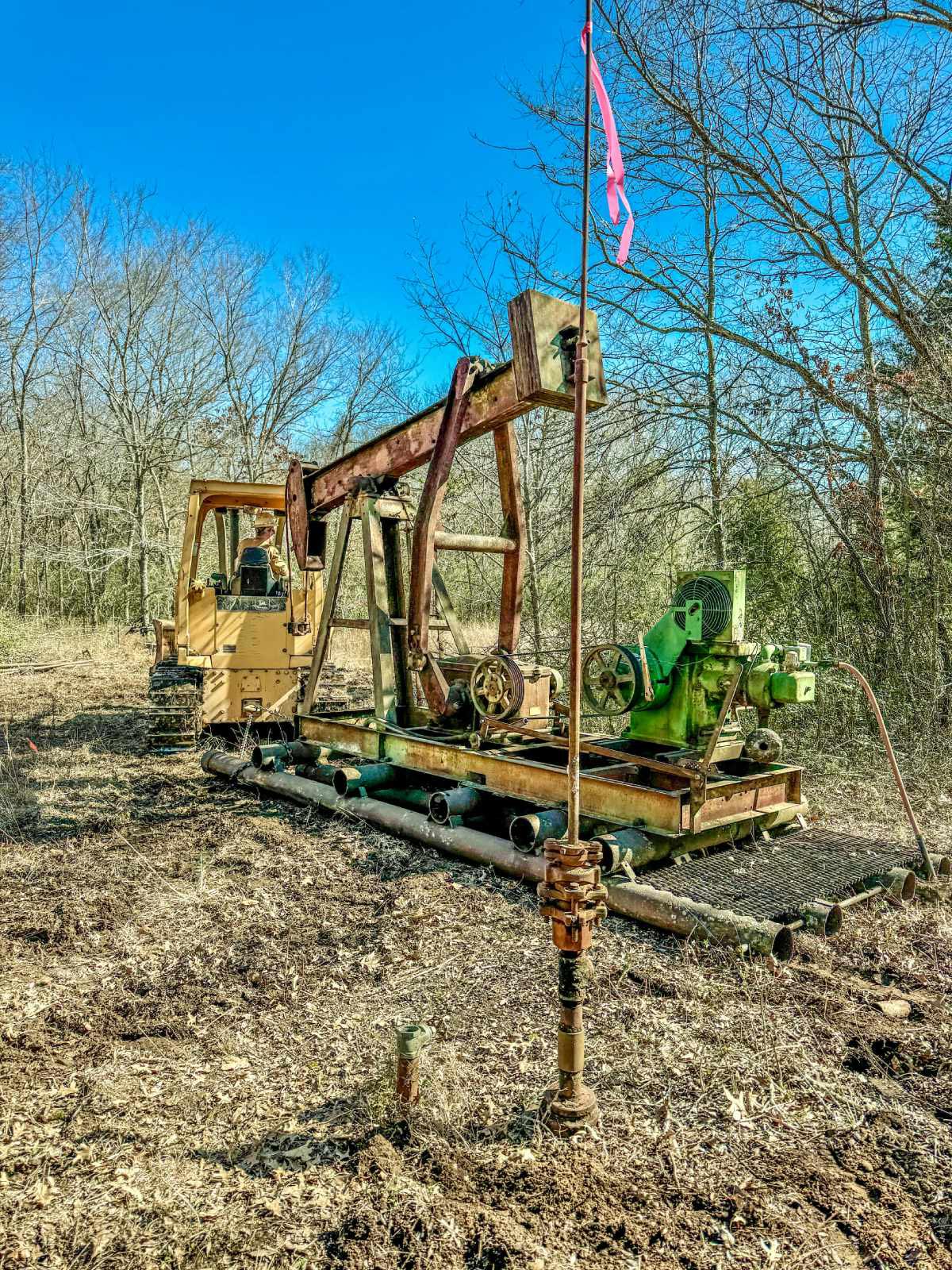 old equipment at an old oil well